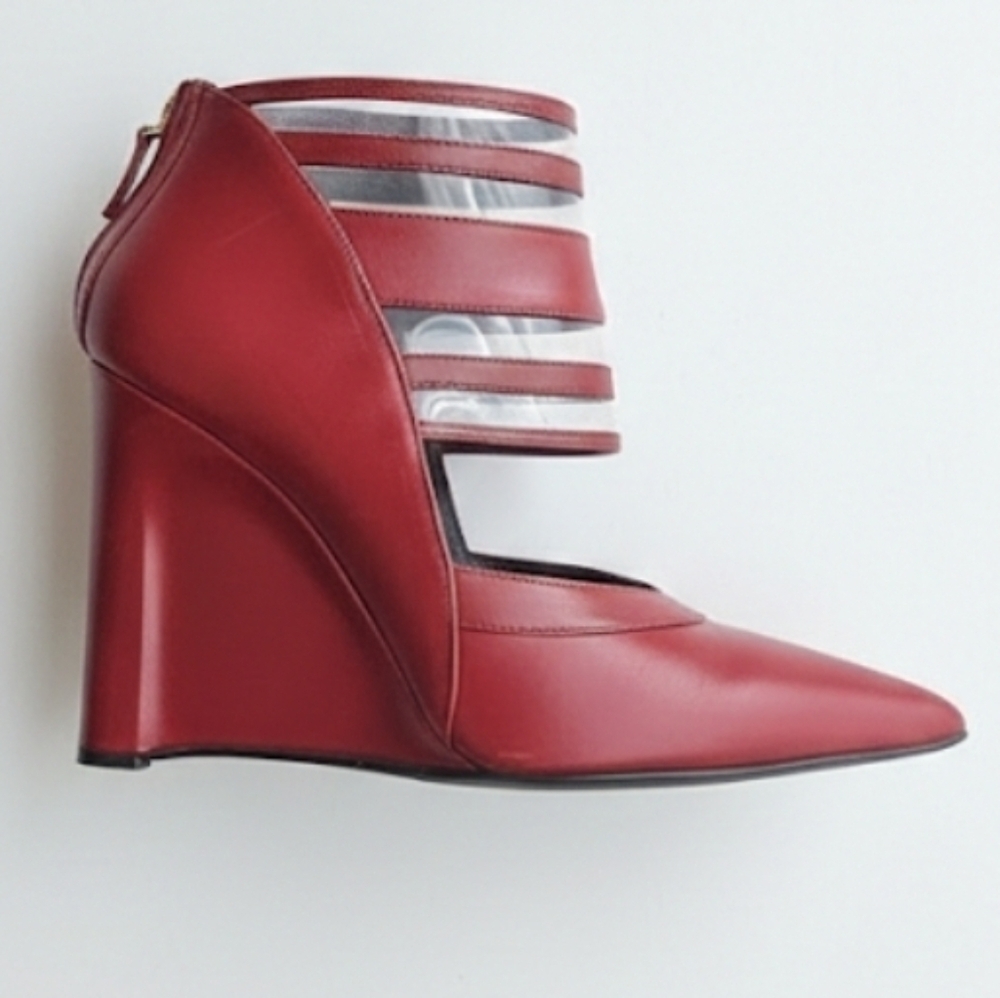 Derek Lam Meryl Pointed Toe Wedge Pump in Burgundy size 8